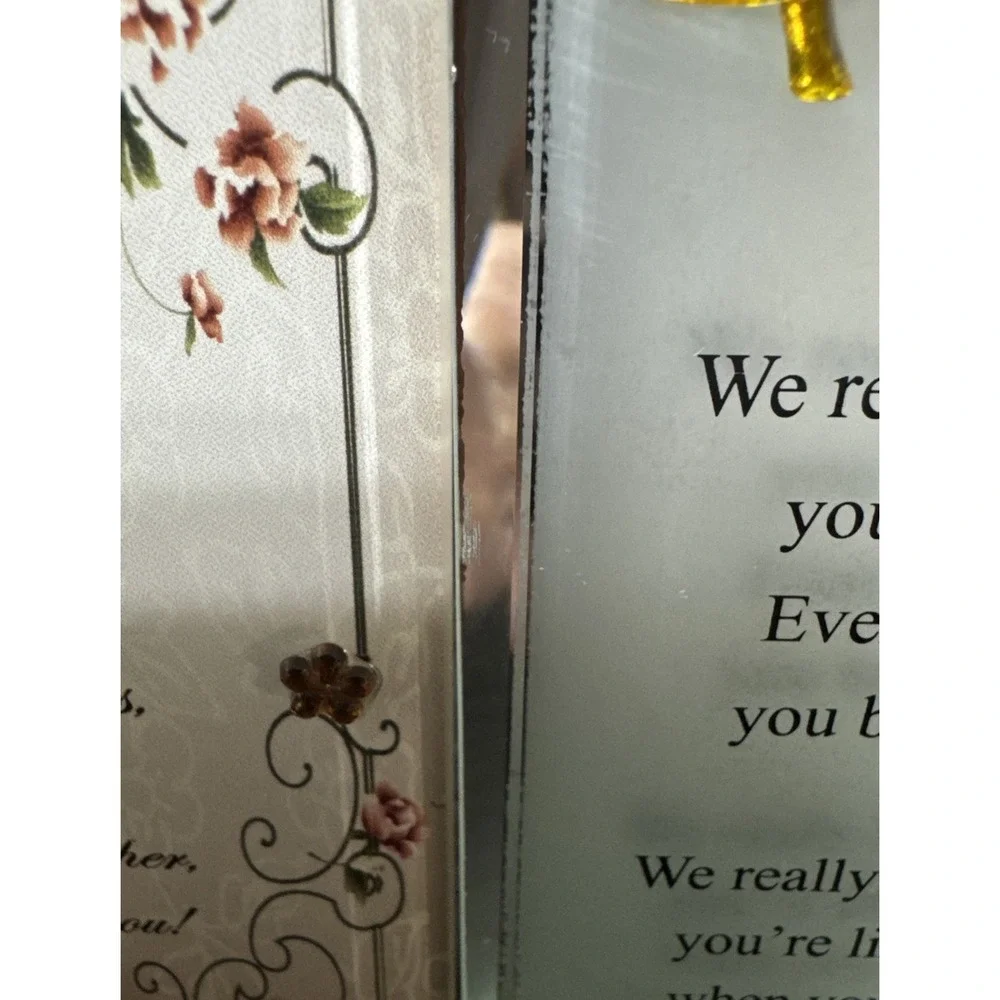Vtg Glass‎ Frames Grandfather Grandmother Poems 4.75 X 3.25